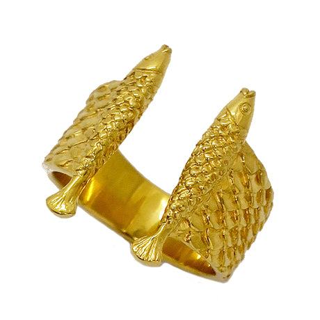 bague deux poissons/or