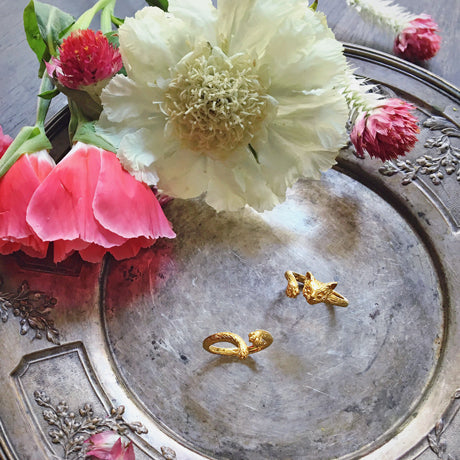 Cat tail & hand ring/ gold