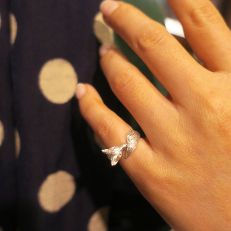 fox pinkie ring/ silver