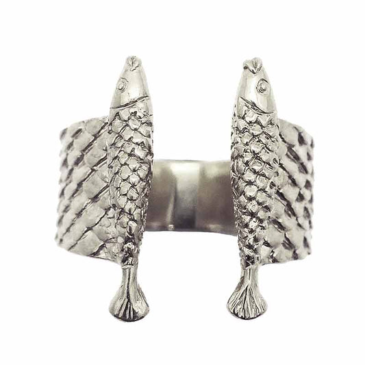 bague deux poissons/argent