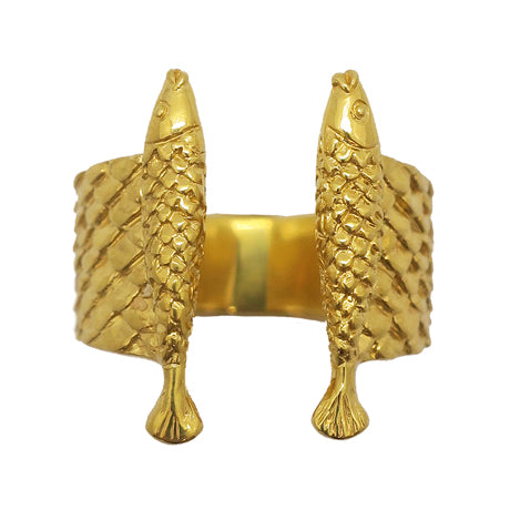 bague deux poissons/or