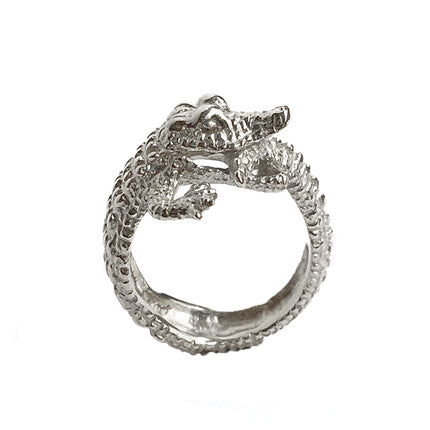 Bague crocodile/argent