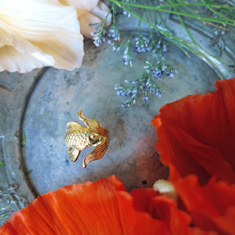 bague poisson rouge/ or