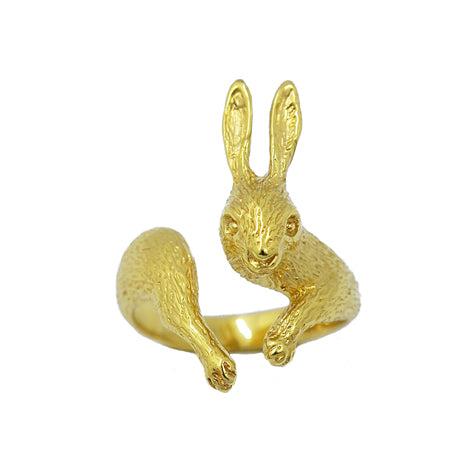 A delicate hand-sculpted rabbit ring, full of charm and individuality.